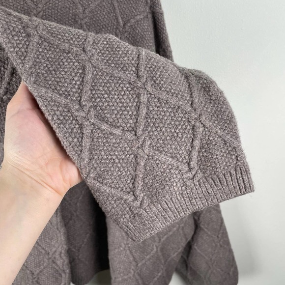 Old Navy Brown Cable Knit Diamond Stitch Chunky Sweater 4X Minimalist - Picture 5 of 6